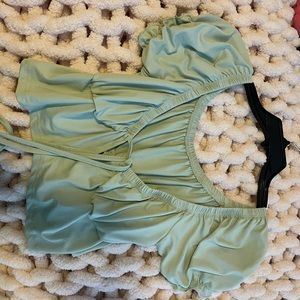 Green tied shirt